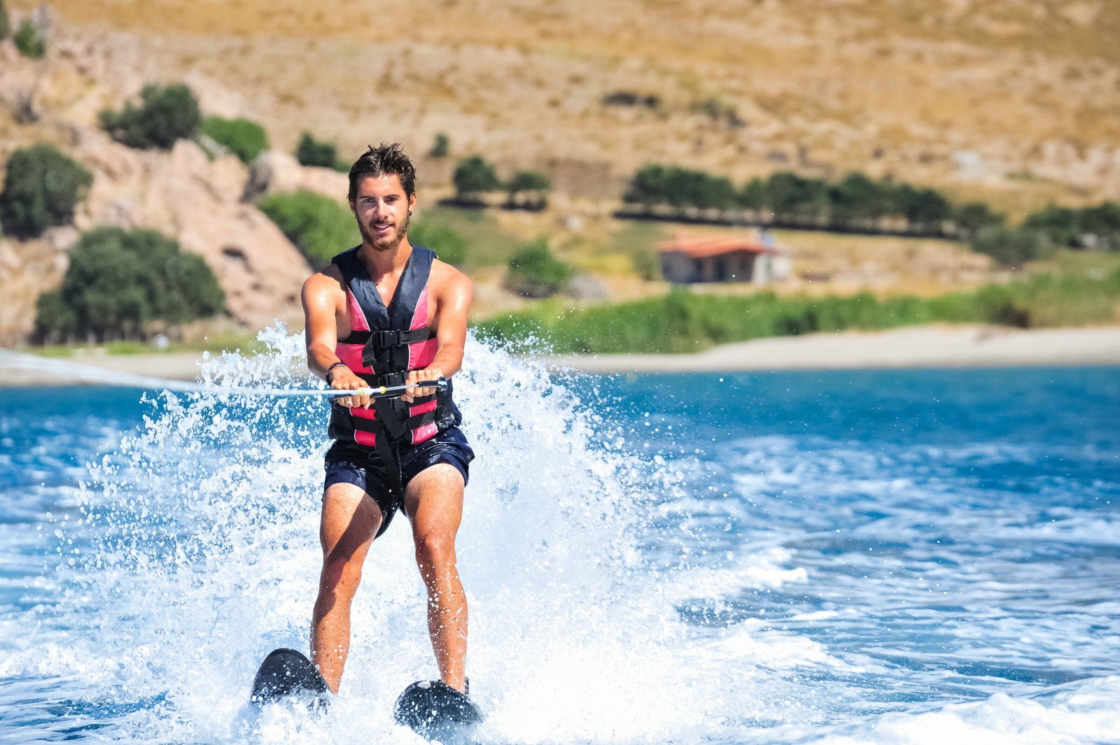 Man waterskiing