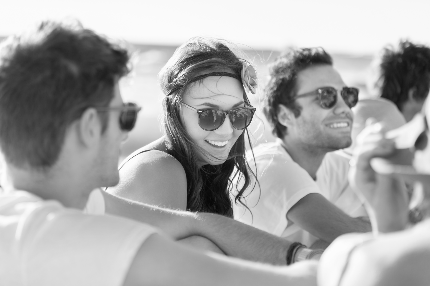 Young people laughing