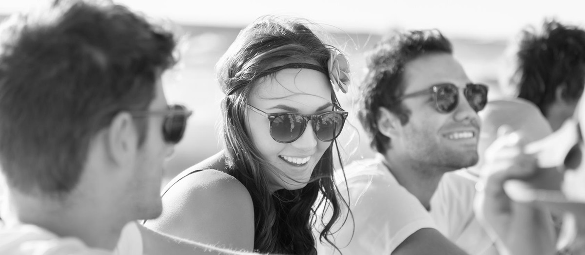 Young people laughing