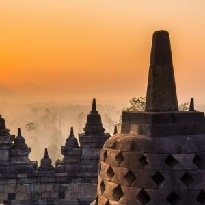 Borobudur Temple in the Java region of Indonesia
