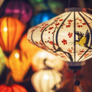 Lanterns in a market in Hoi An