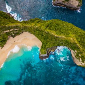 Aerial view of the Indonesian coastline