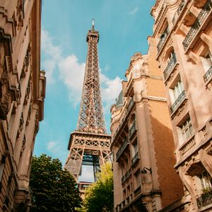 View of the Eiffel Tower in Paris, France
