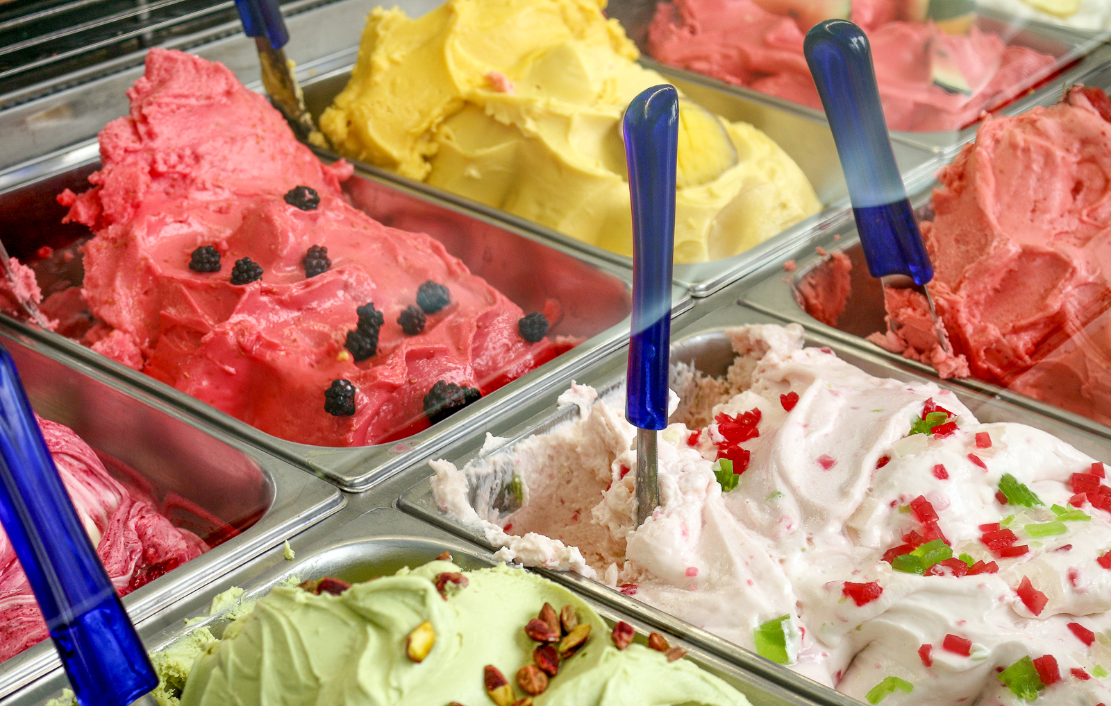Close up of traditional Italian gelato