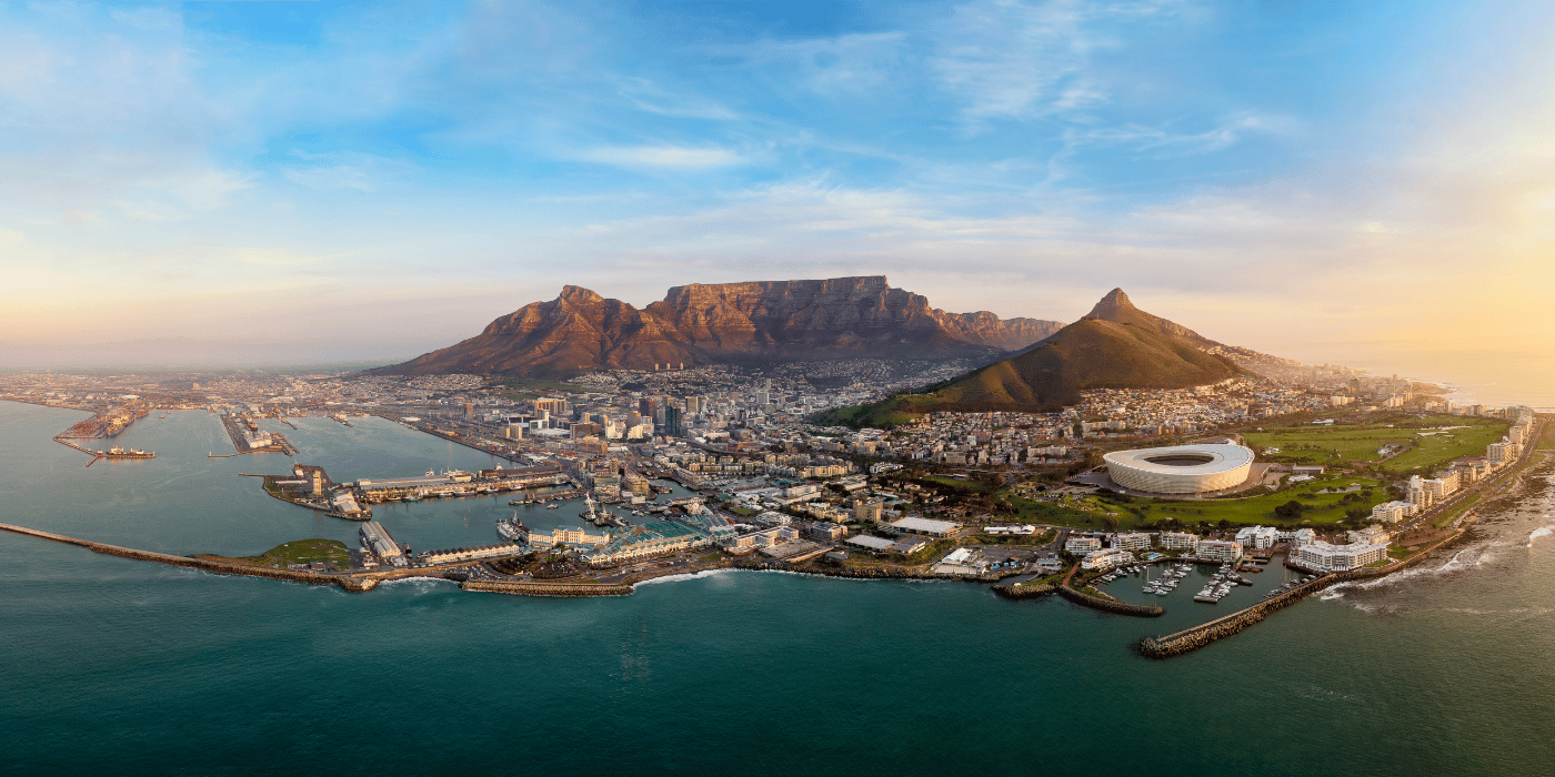 Aerial view of South Africa