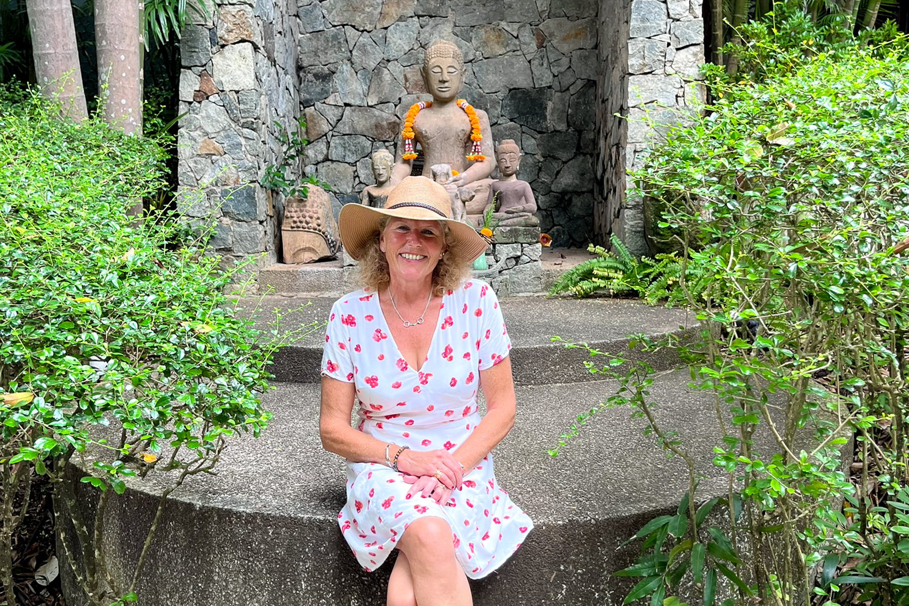 Mel Matthews, Red Savannah's southeast Asia specialist, at a shrine in Phuket