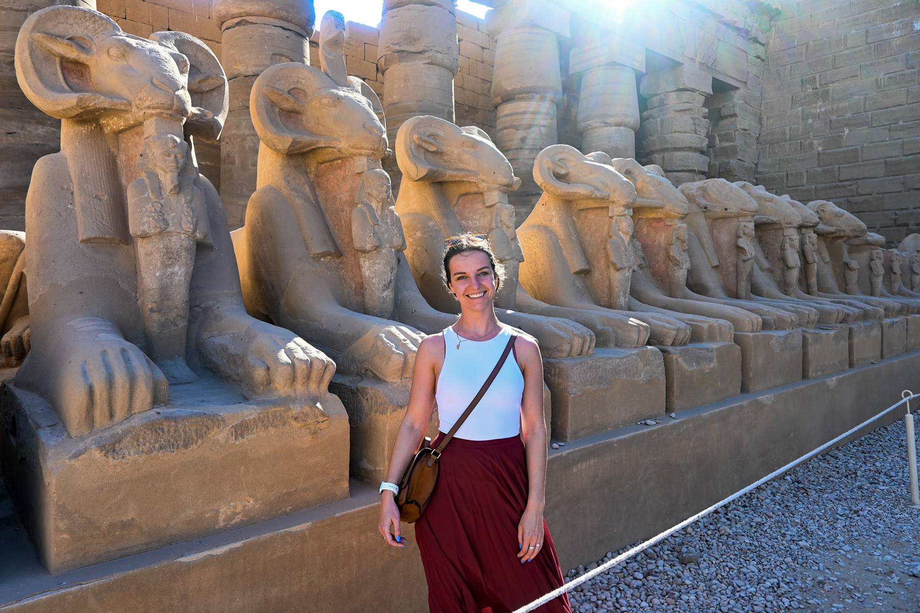 Nora, Red Savannah's Africa Travel Specialist, outside Luxor Temple