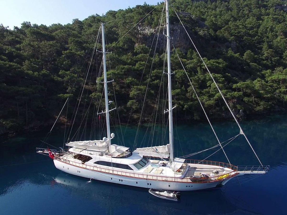 Aerial view of the Allesandro 1 gulet in Croatia