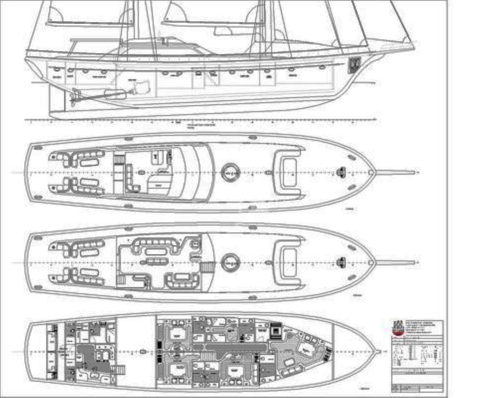 Floorplan of the Alessandro 1 gulet in Croatia