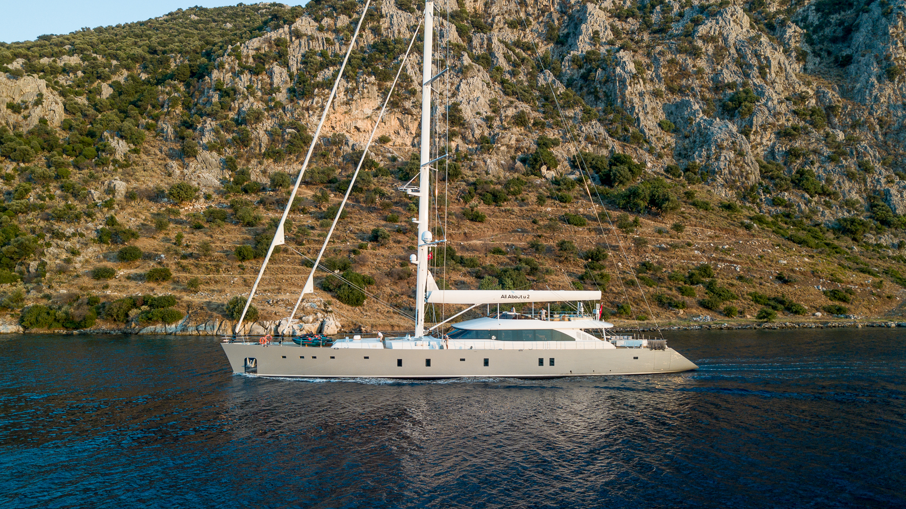 Exterior view of the All About U 2 luxury yacht in Turkey