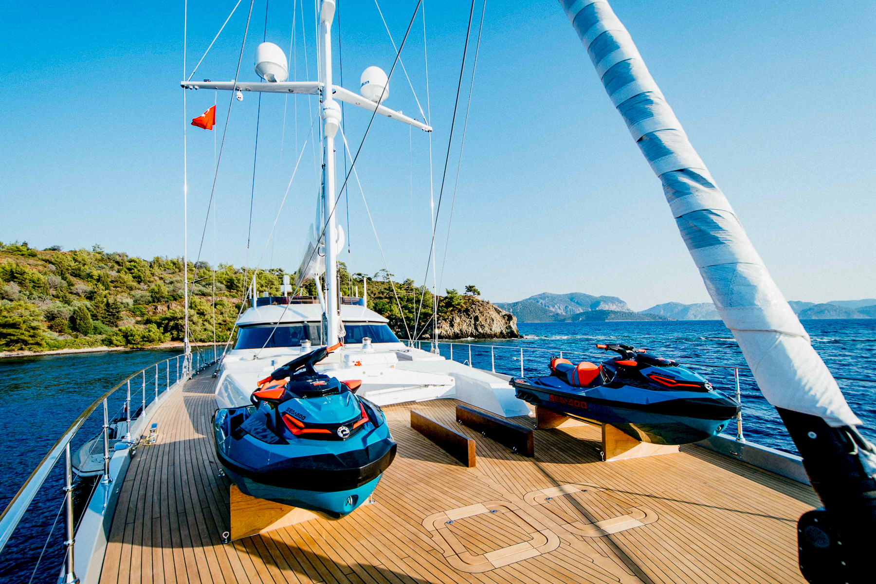 Water toys belonging to the All About U 2 luxury yacht in Turkey