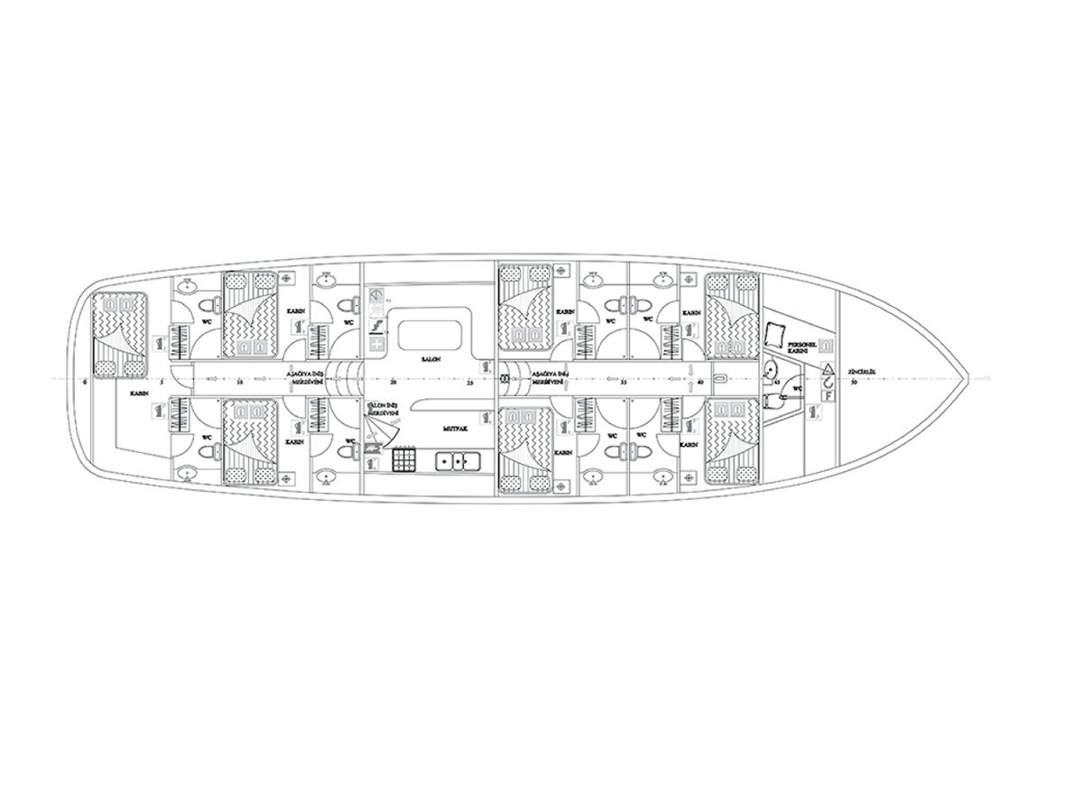 Deck plan of Allure Gulet in Croatia