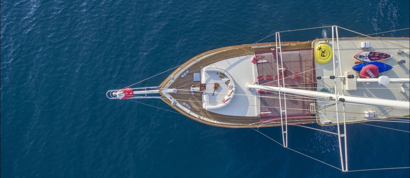 View from above the bow of Altair in Croatia