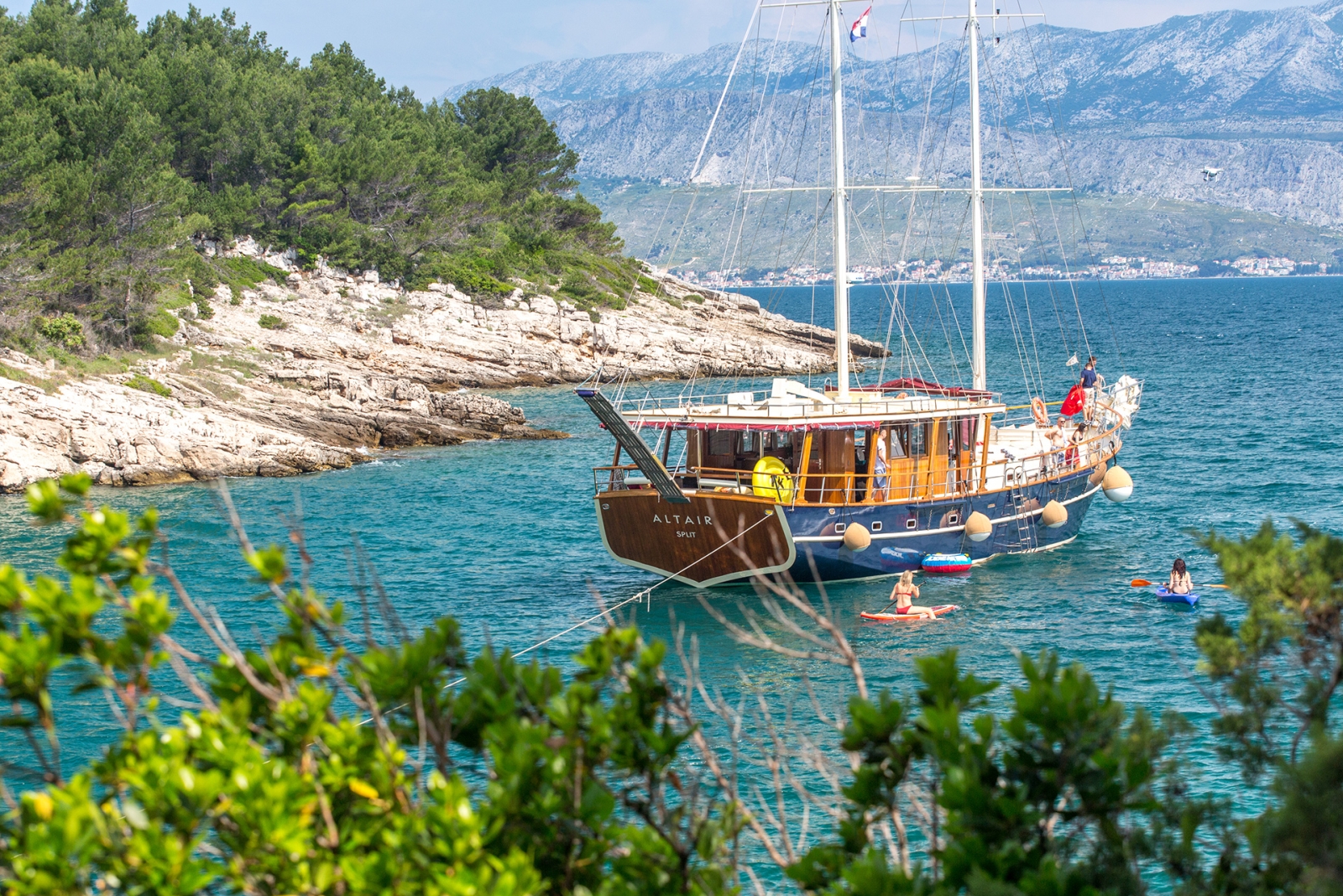 Rear mooring with water toys from Altair in Croatia