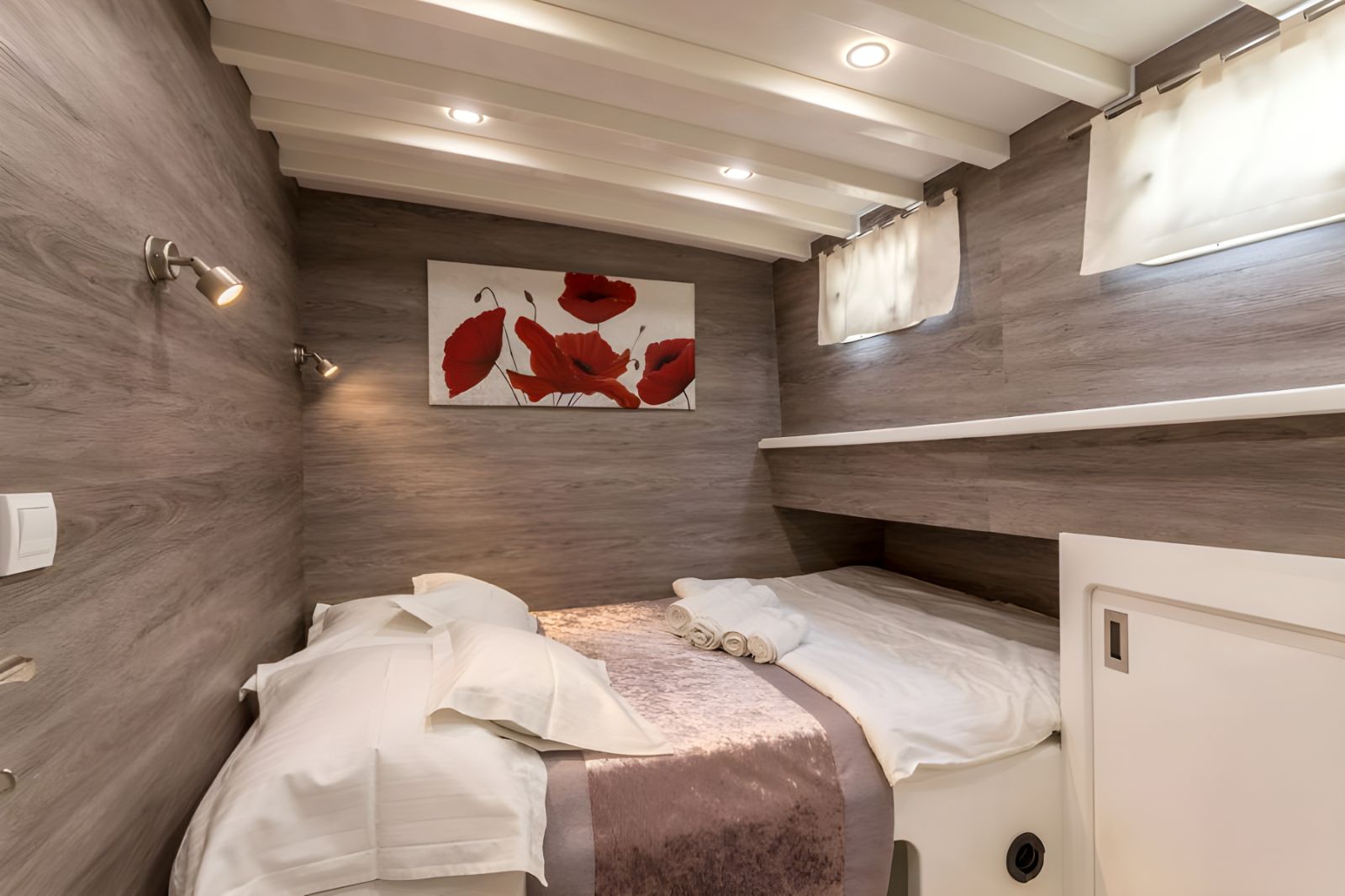 Double cabin onboard the Andjeo gulet in Coatia