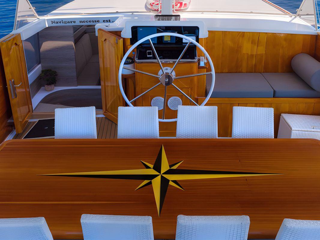 Helm of the Andjeo gulet in Coatia