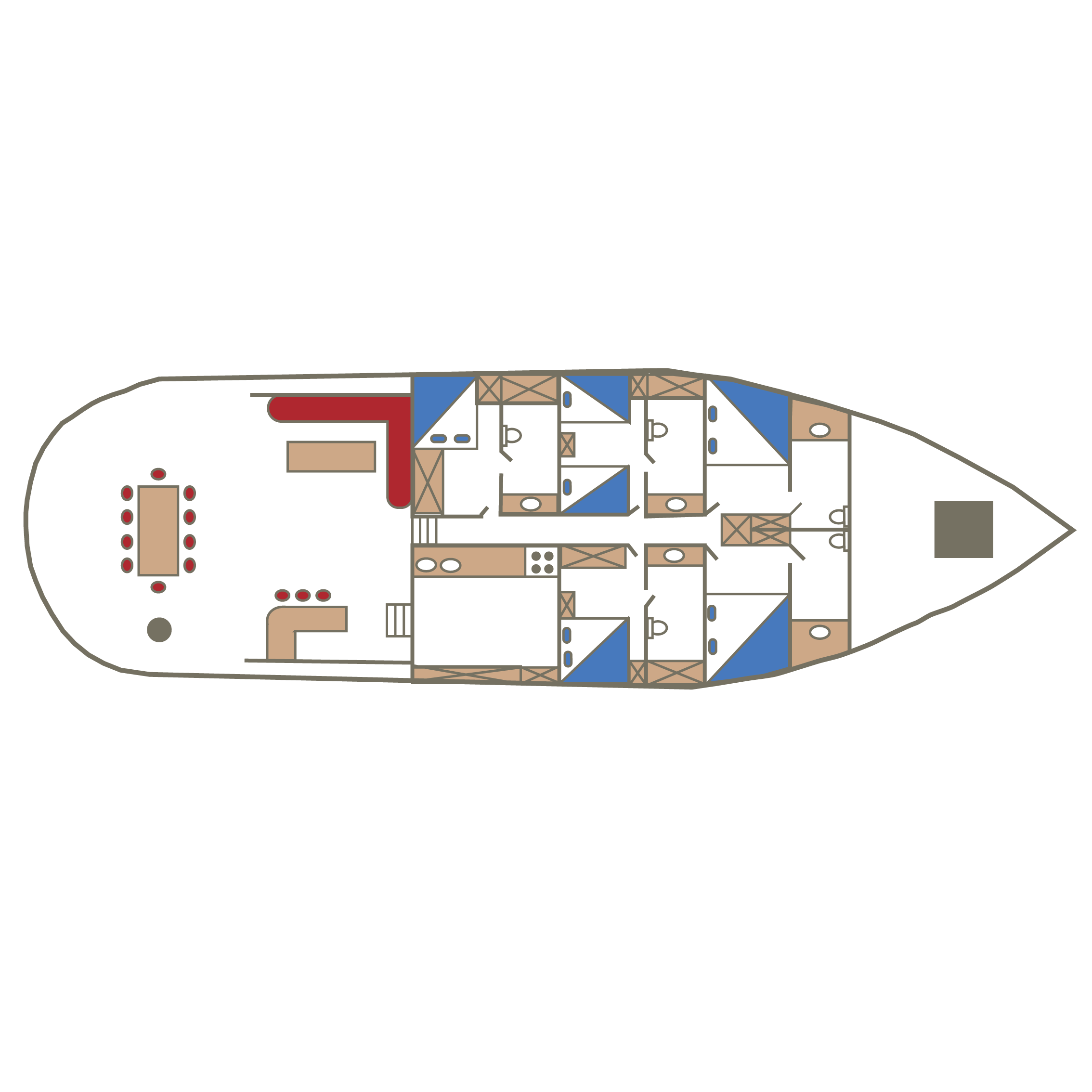 Deckplan of luxury gulet Angelica