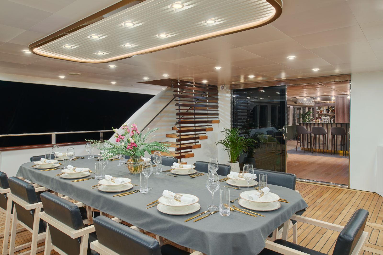 Dining table onboard the Anima Maris gulet in Croatia