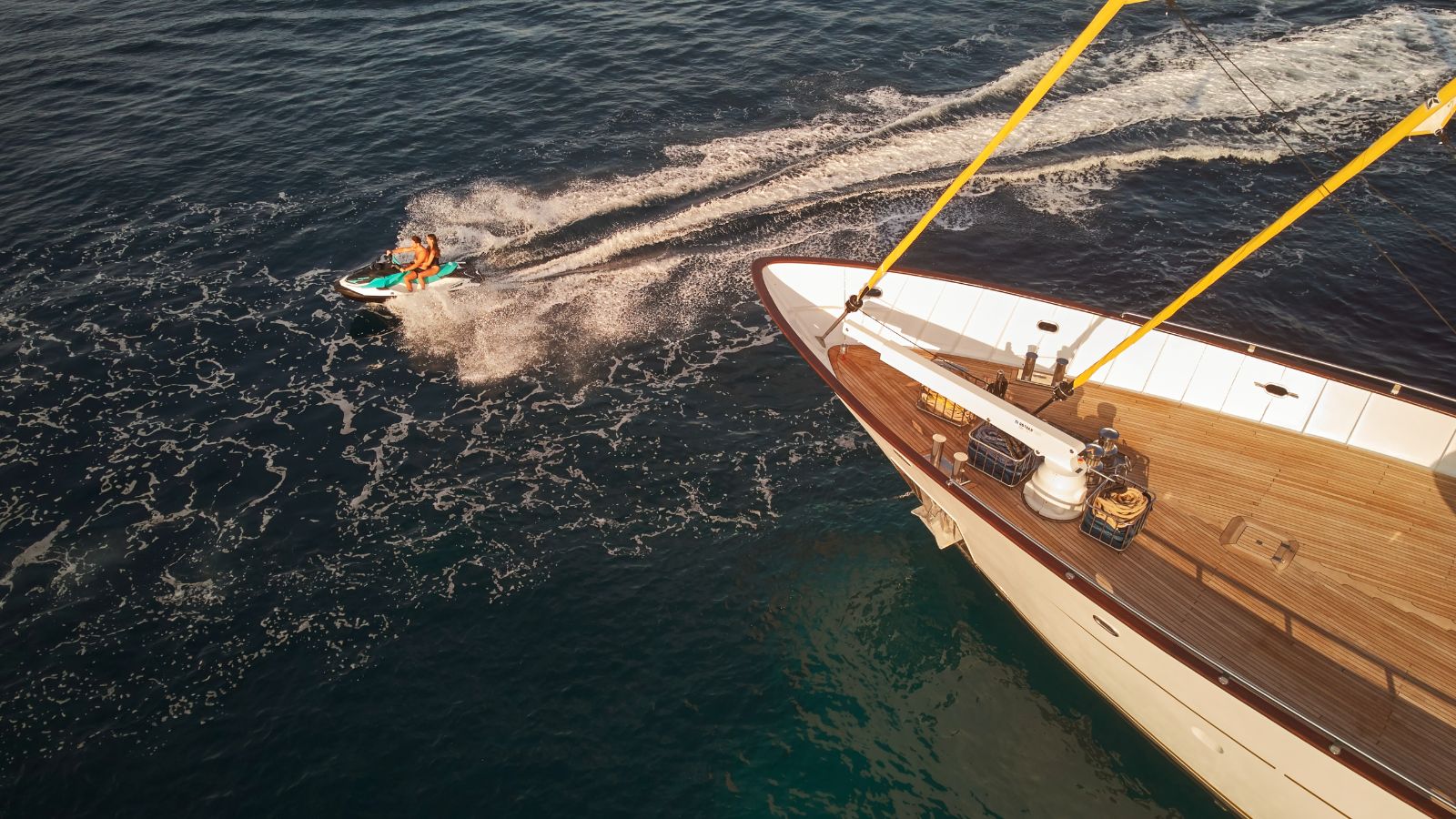 Jetskiing around the Anima Maris gulet in Croatia