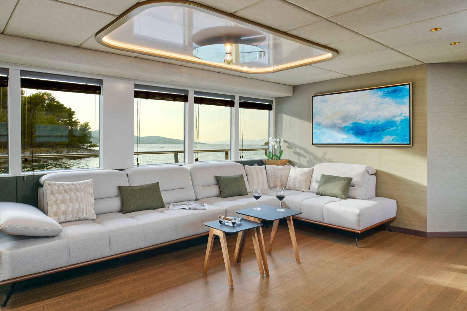 Lounge onboard the Anima Maris gulet in Croatia