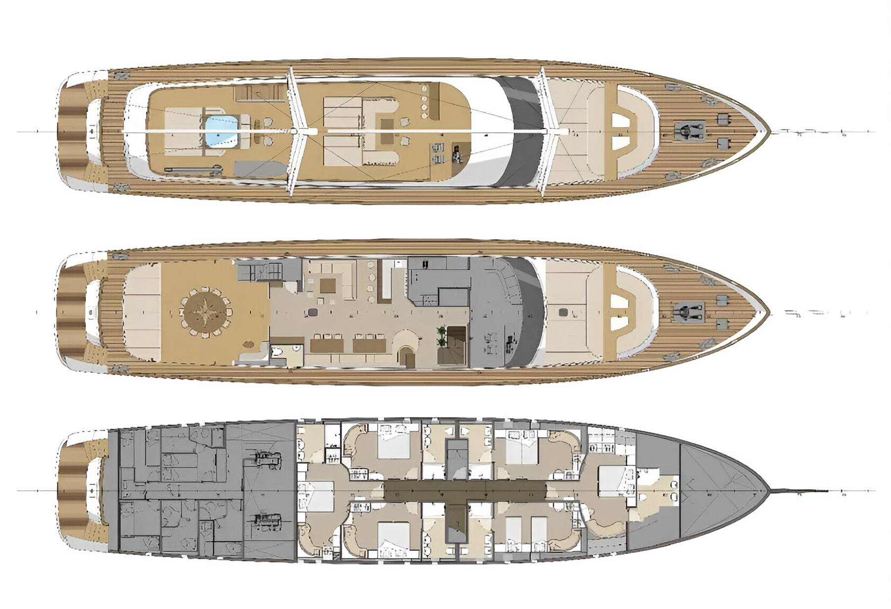 Deckplan of the Aurum Sky luxury yacht in Croatia