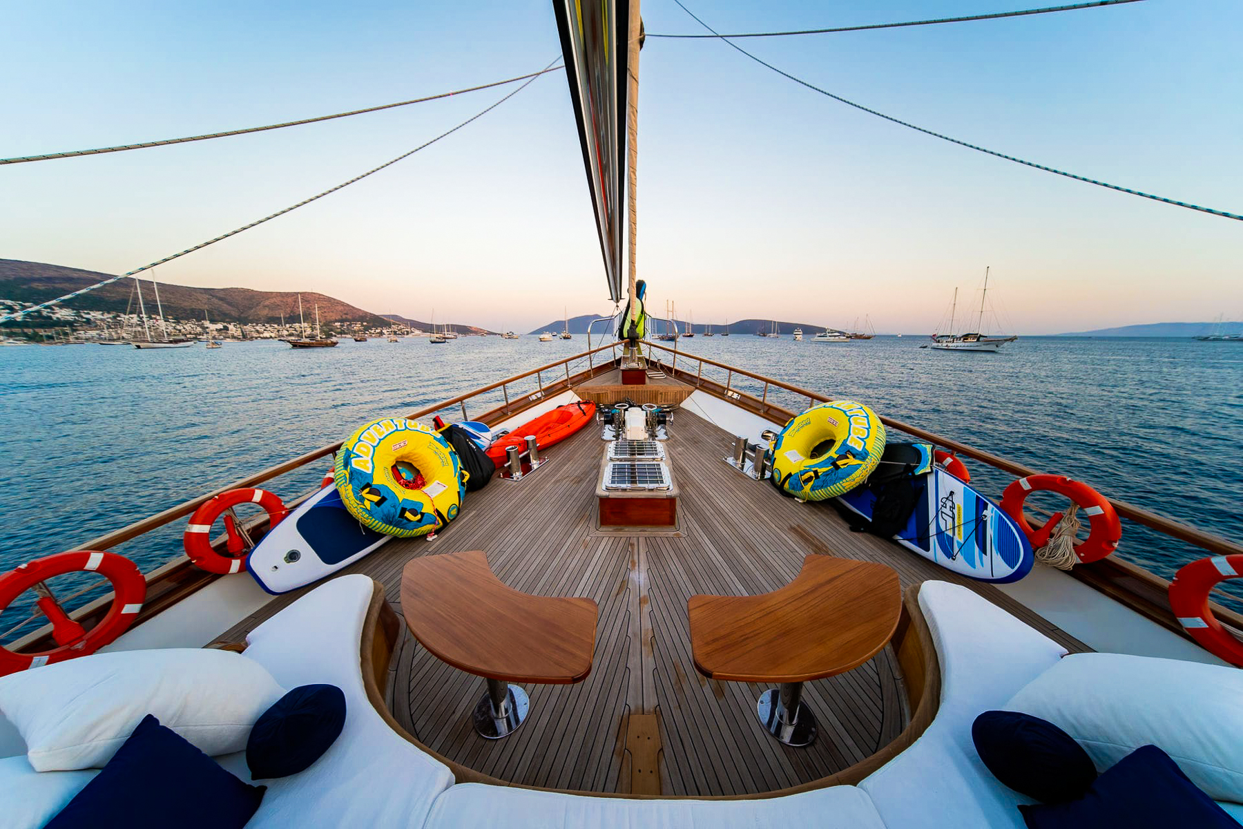 Water toys on the deck of the Babylon luxury gulet in Turkey