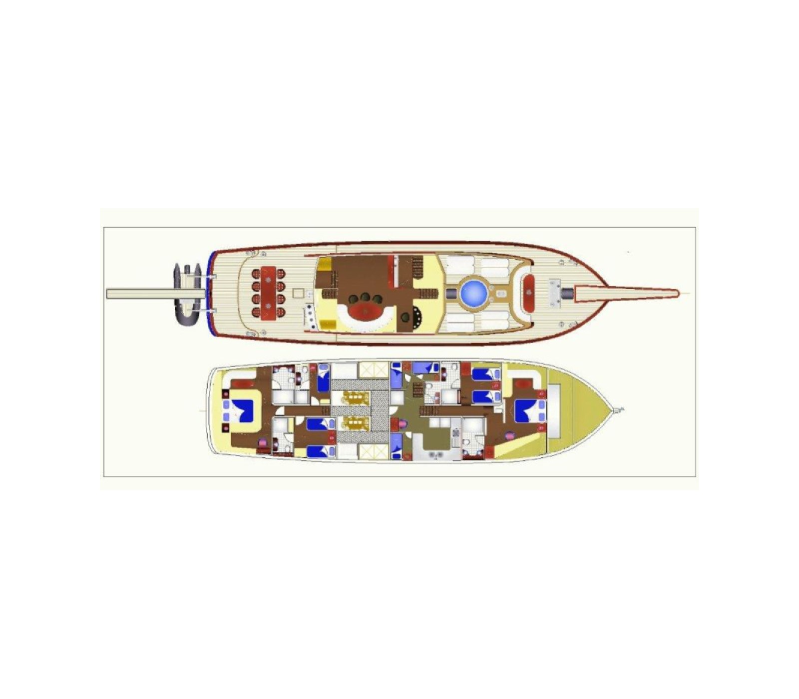 Deckplan of luxury gulet Blue Heaven