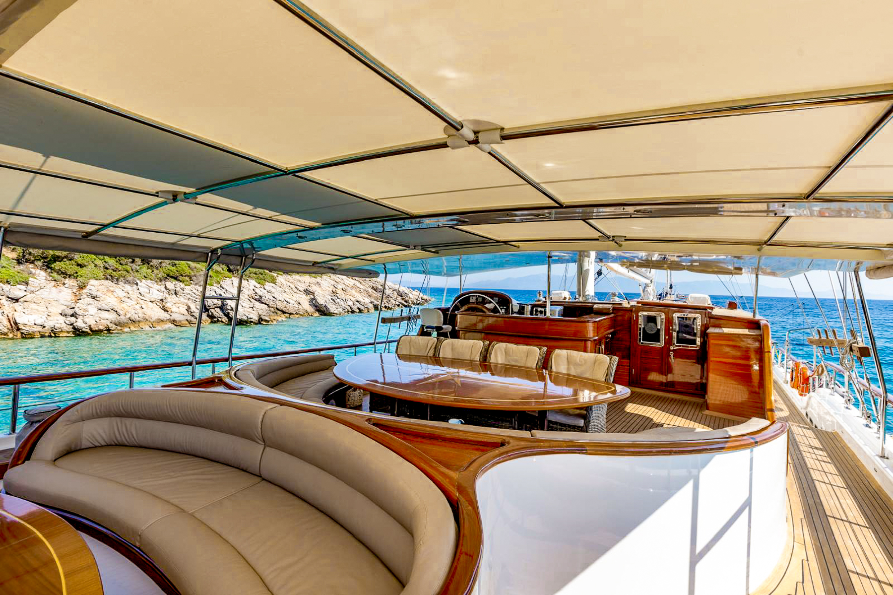 Alfresco lounge onboard the Caner IV luxury gulet in Turkey