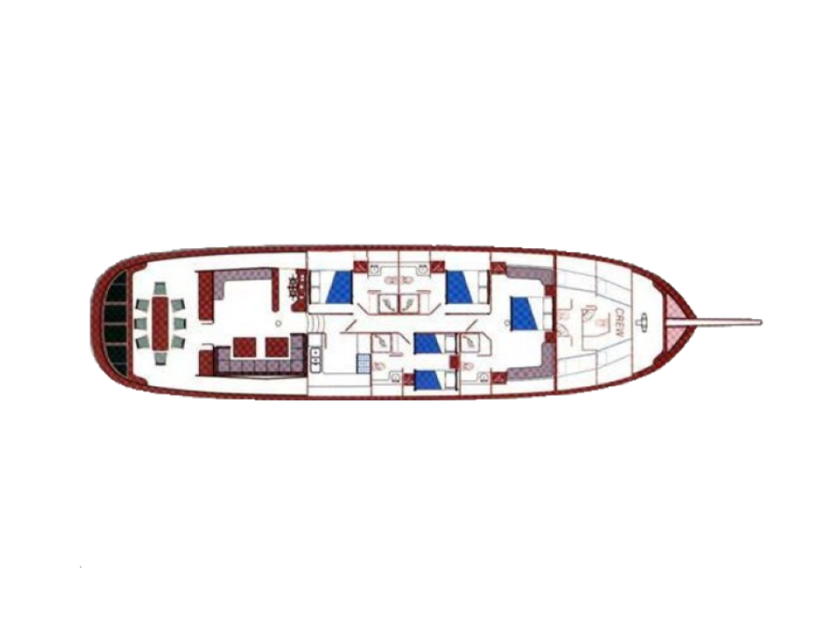 Deckplan of luxury gulet Carpe Diem 7