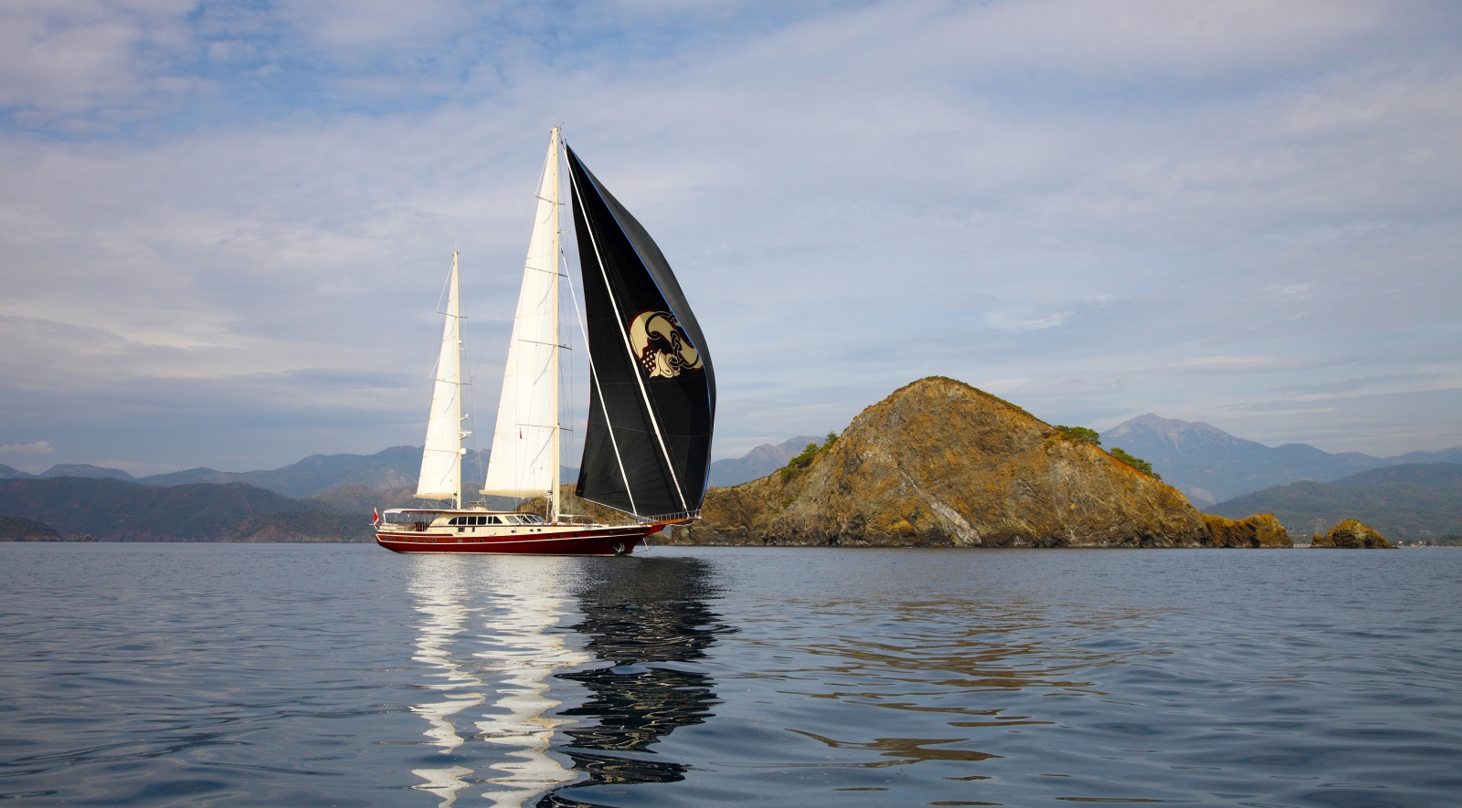 Daima sailing near Turkish island in Turkey