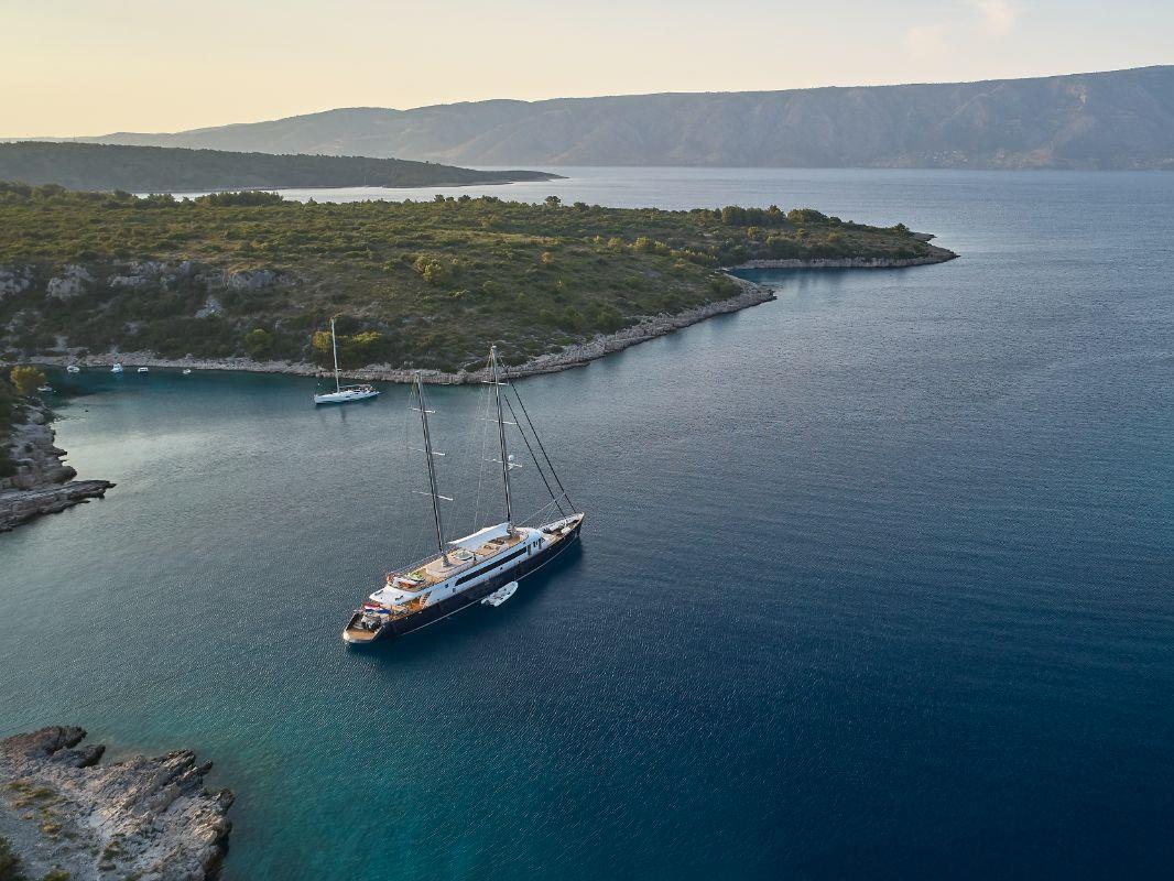 Dalmatino gulet in bay in Croatia
