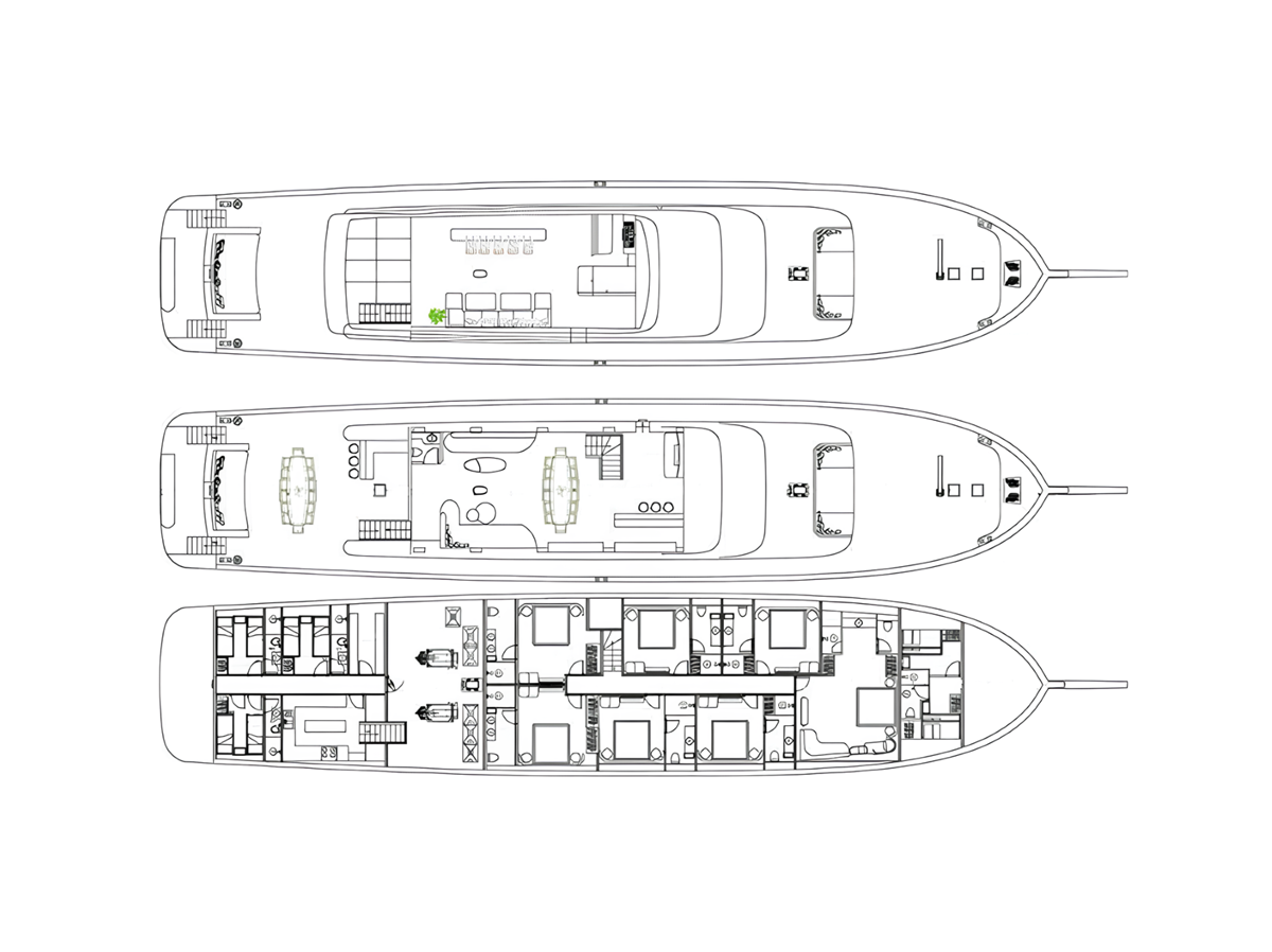 Deckplan of the De Love luxury gulet in Turkey