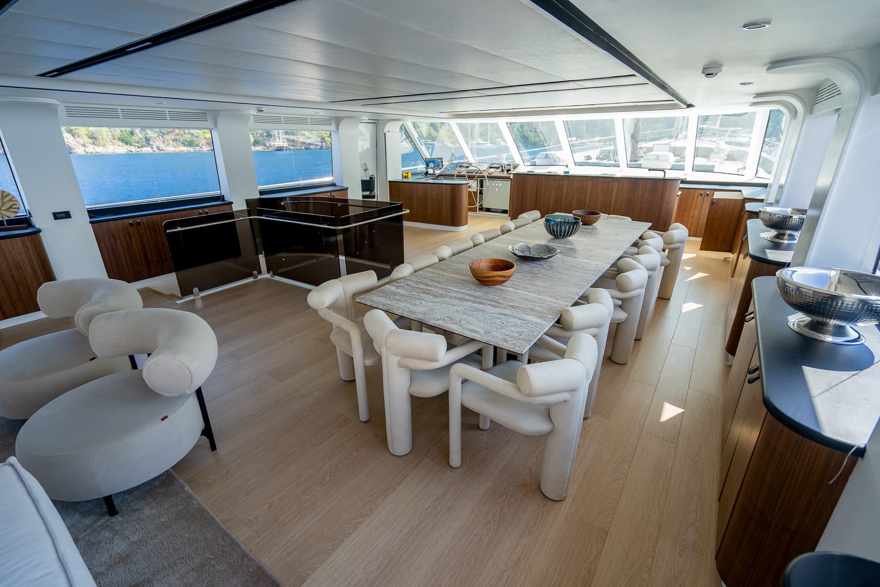 Saloon onboard the De Love luxury motor sailer in Turkey
