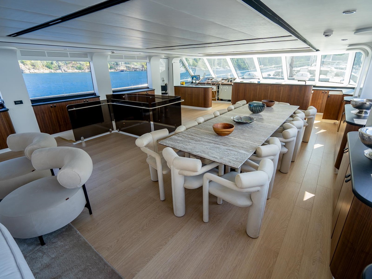 Saloon onboard the De Love luxury motor sailer in Turkey