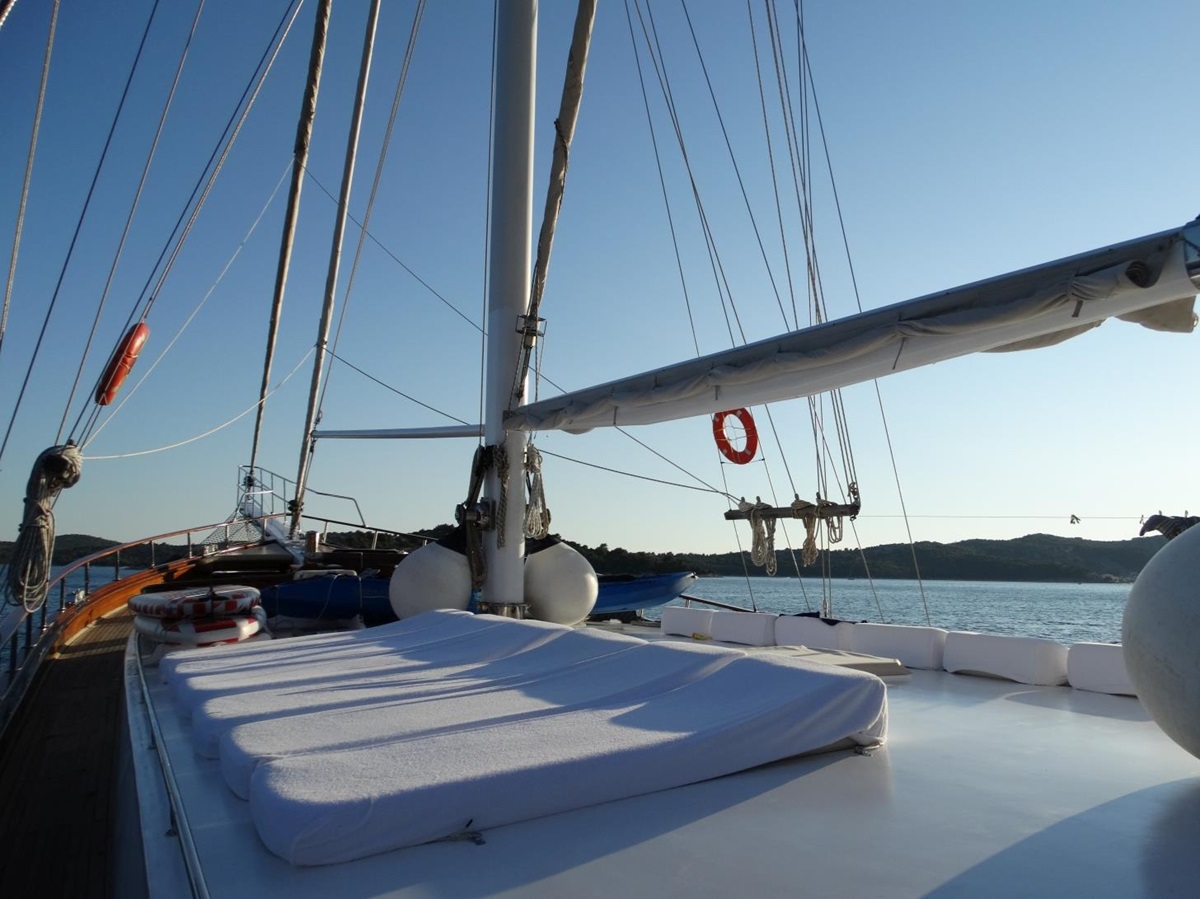 Sun deck on board the Dolce Vita gulet in Croatia