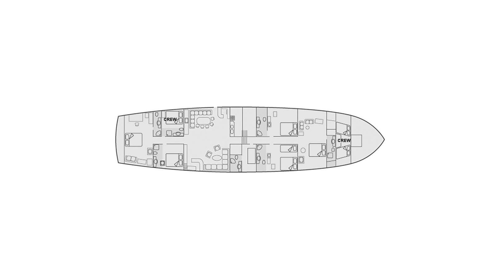 Deck plan of the Dolce Vita gulet in Croatia