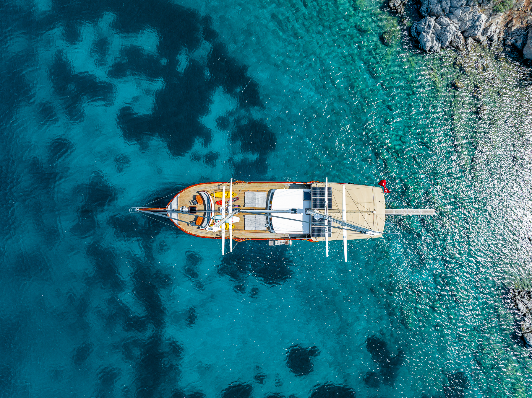 Aerial view of Gozdem the One luxury yacht in Turkey