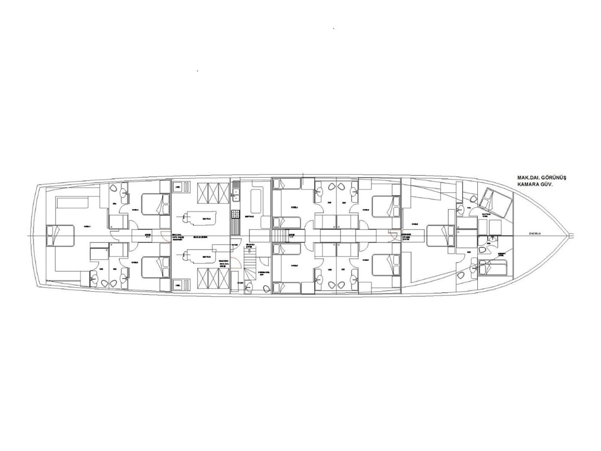 The deck plan of Halcon del Mar