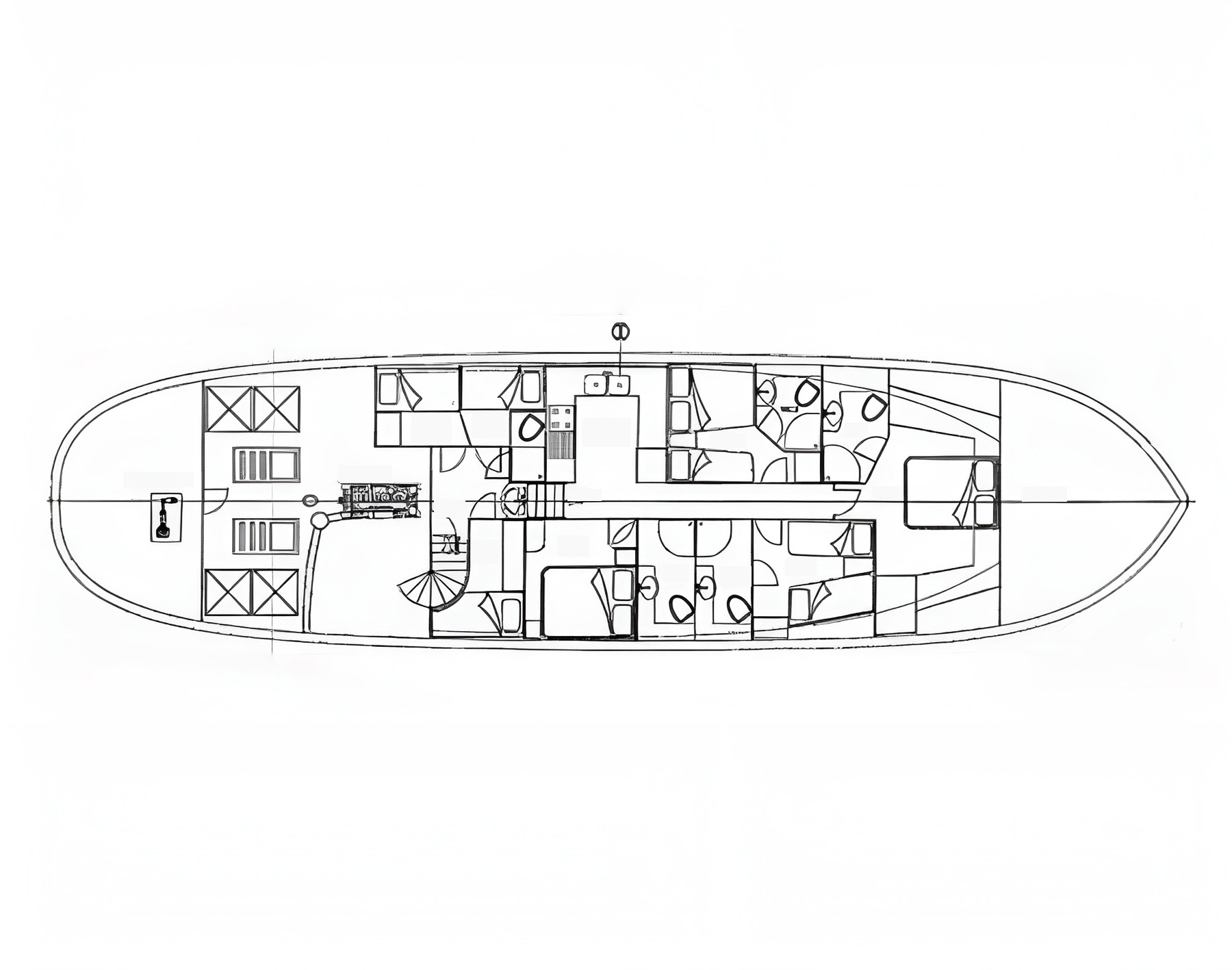 Deckplan of the Kaftan luxury gulet in Turkey