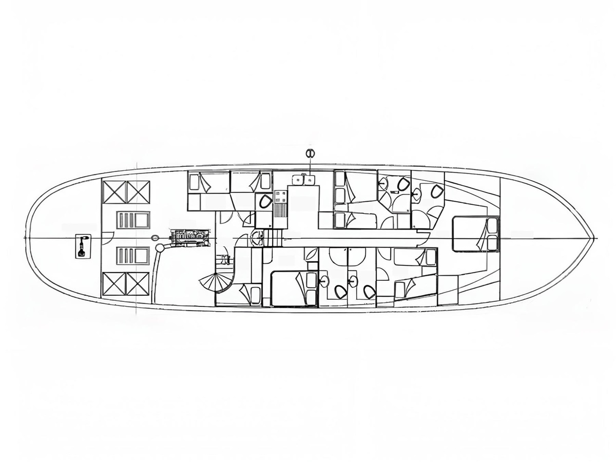 Deckplan of the Kaftan luxury gulet in Turkey