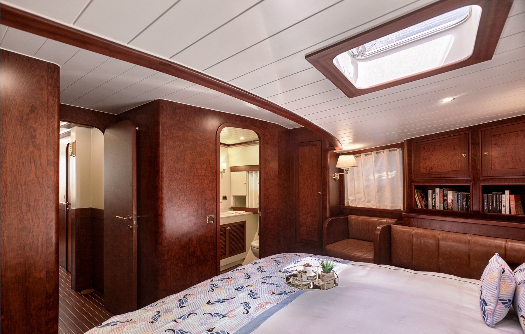Main cabin onboard the Kaftan luxury gulet in Turkey