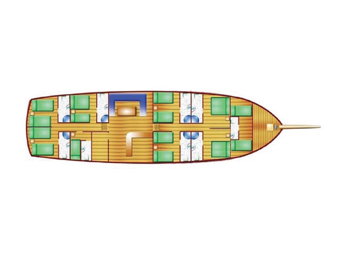 The deck plan for Kaya Guneri I