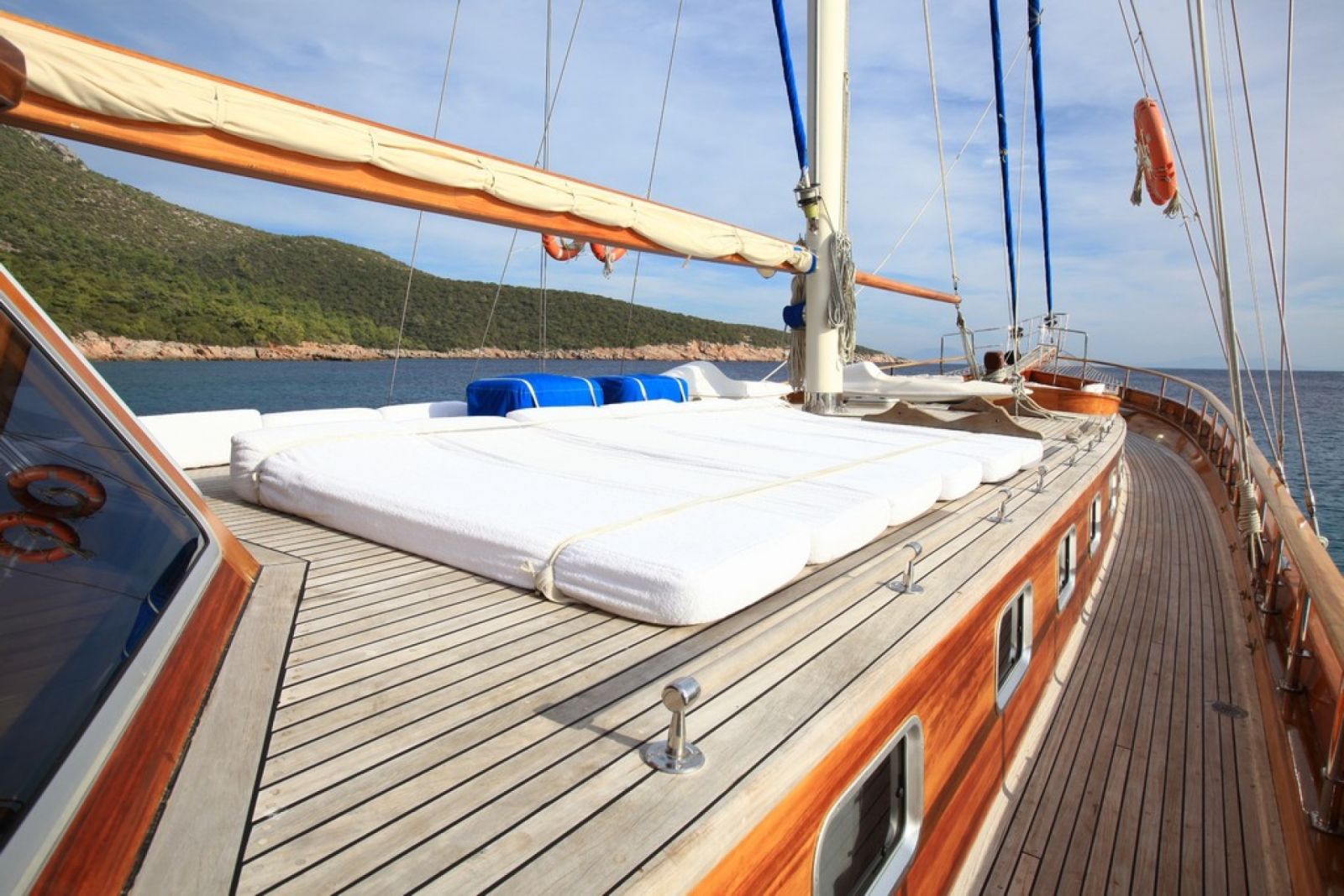 Sunbathing on board Kaya Guneri III