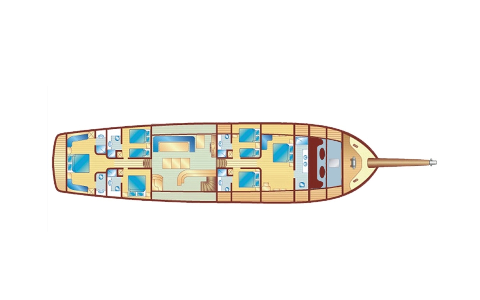 Deck plan onboard Kaya Guneri Plus in Turkey