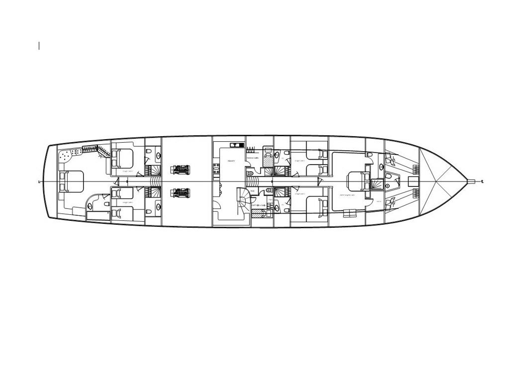 Deckplan of La Bella Vita luxury yacht in Turkey