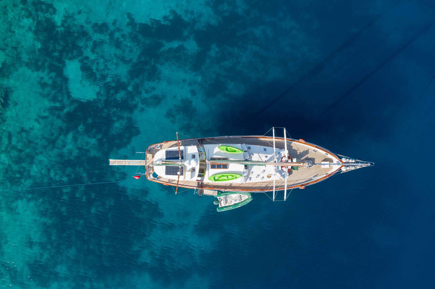 Bird's eye view of Lady Freya luxury gulet in Turkey
