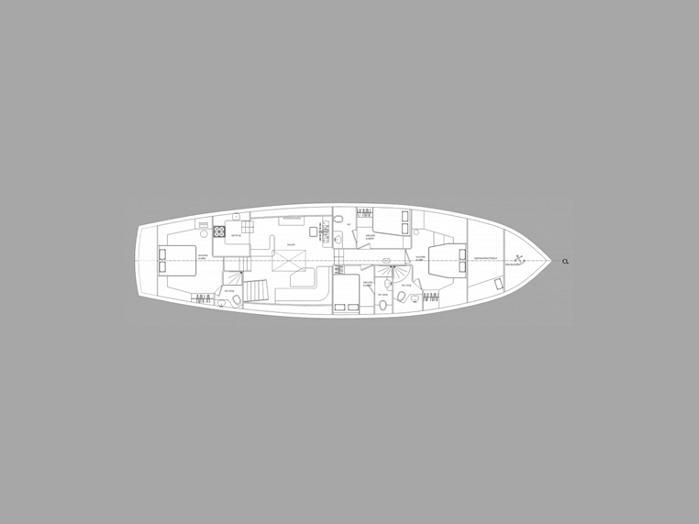 Deckplan of the Lady Freya luxury gulet in Turkey