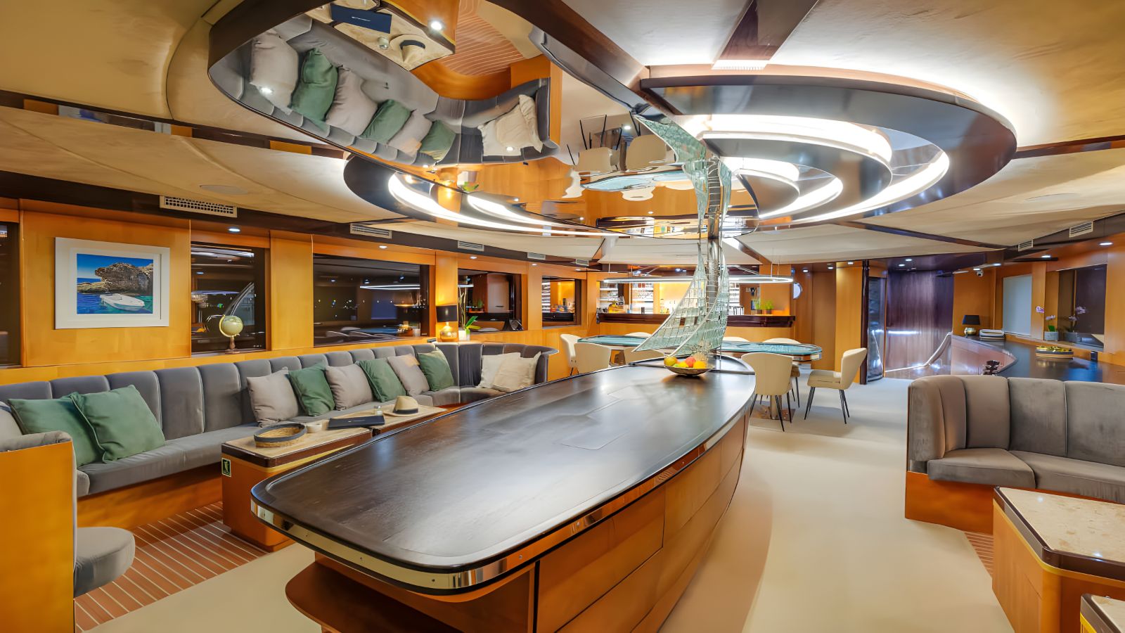 Living area onboard the Life is Good gulet in Croatia