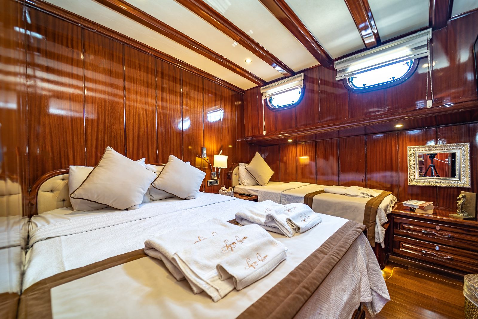 Spacious triple cabin on the Lycian Queen gulet in Turkey