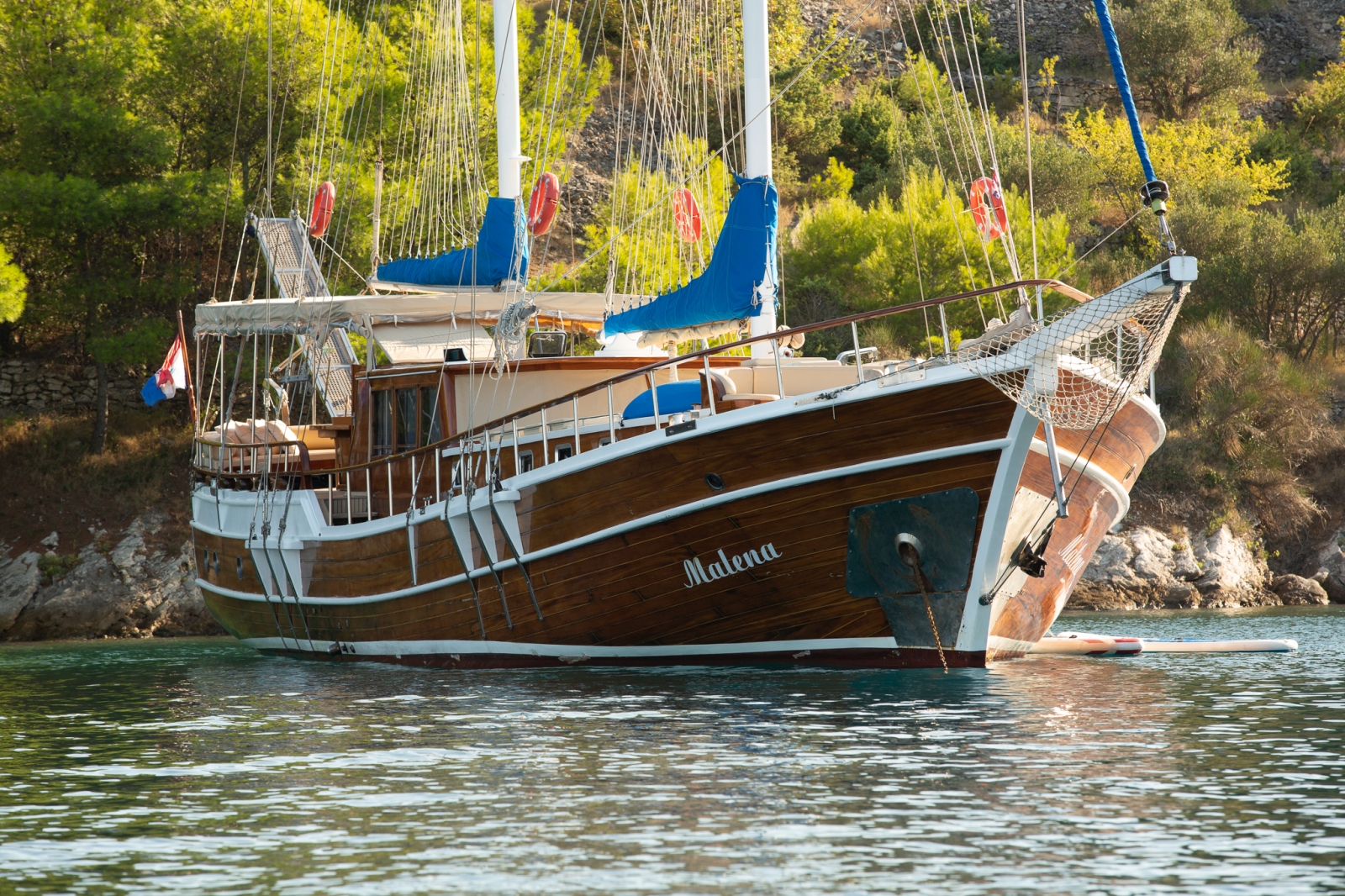 Front view of the luxury gulet Malena
